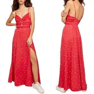 Free People Intimately Red Floral Maxi Dress